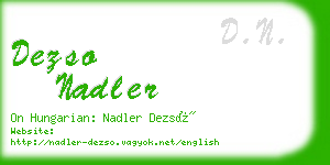 dezso nadler business card